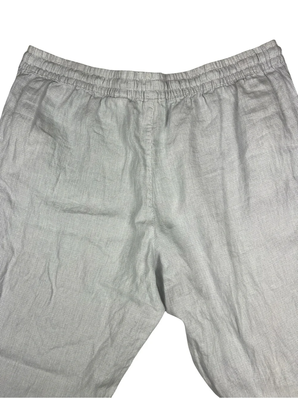 H&M Linen Pinstripe Pants Coastal Resort Vacation Quiet Luxury Mediterranean XXL